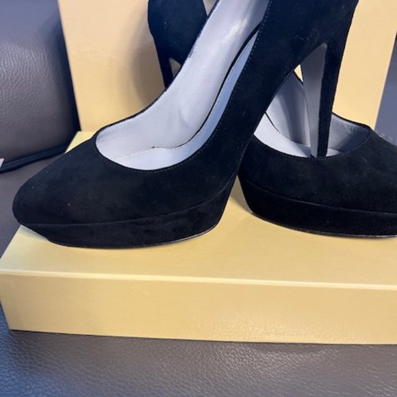 Sergio Rossi Suede Platform Pump Blk 8,5 - Picture 2 of 9